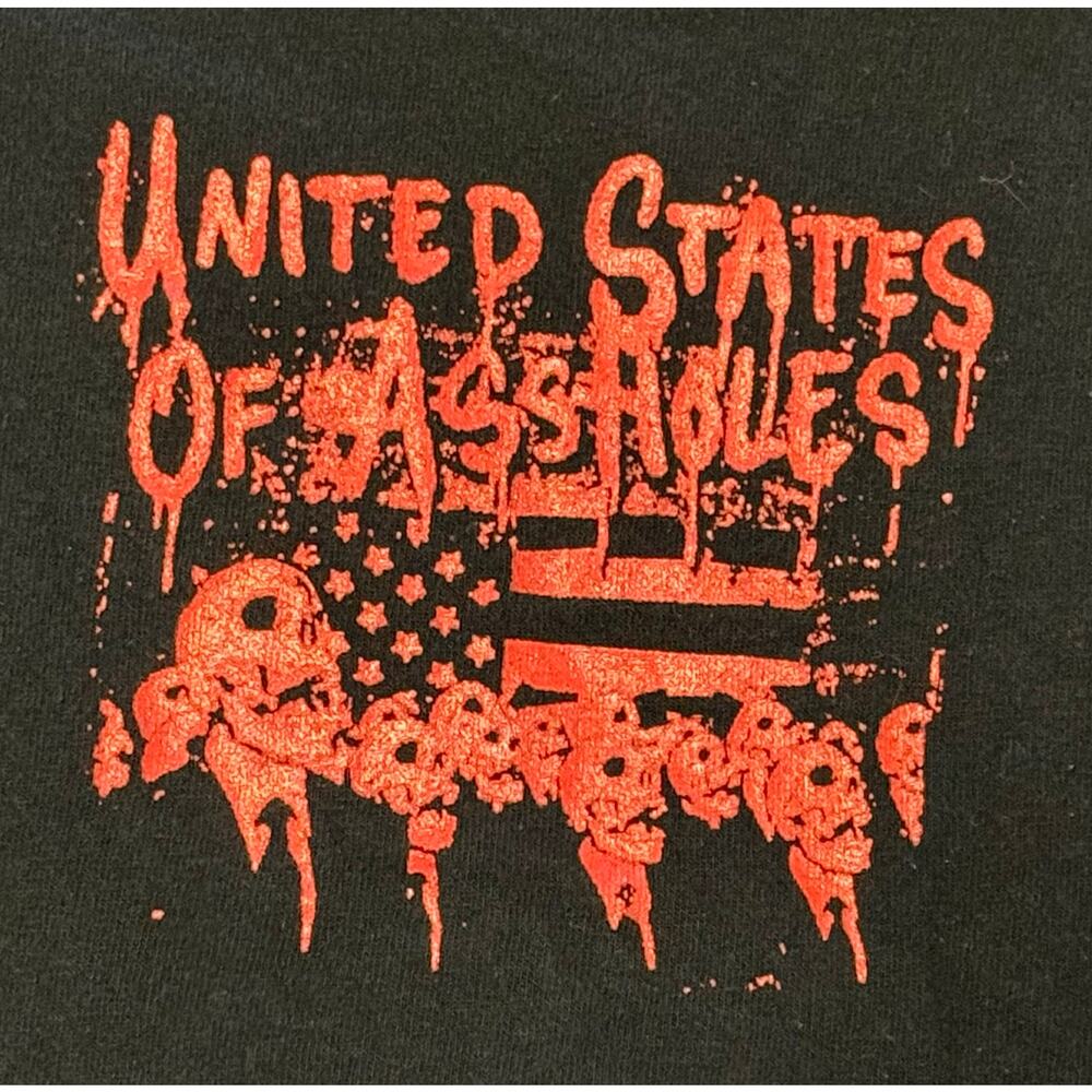 Assholes Live Forever ALF United States of Assholes T-Shirt Skull Flag Small - Picture 4 of 6